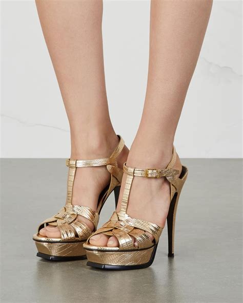 golden sandals ysl|celebrities wearing YSL tribute sandals.